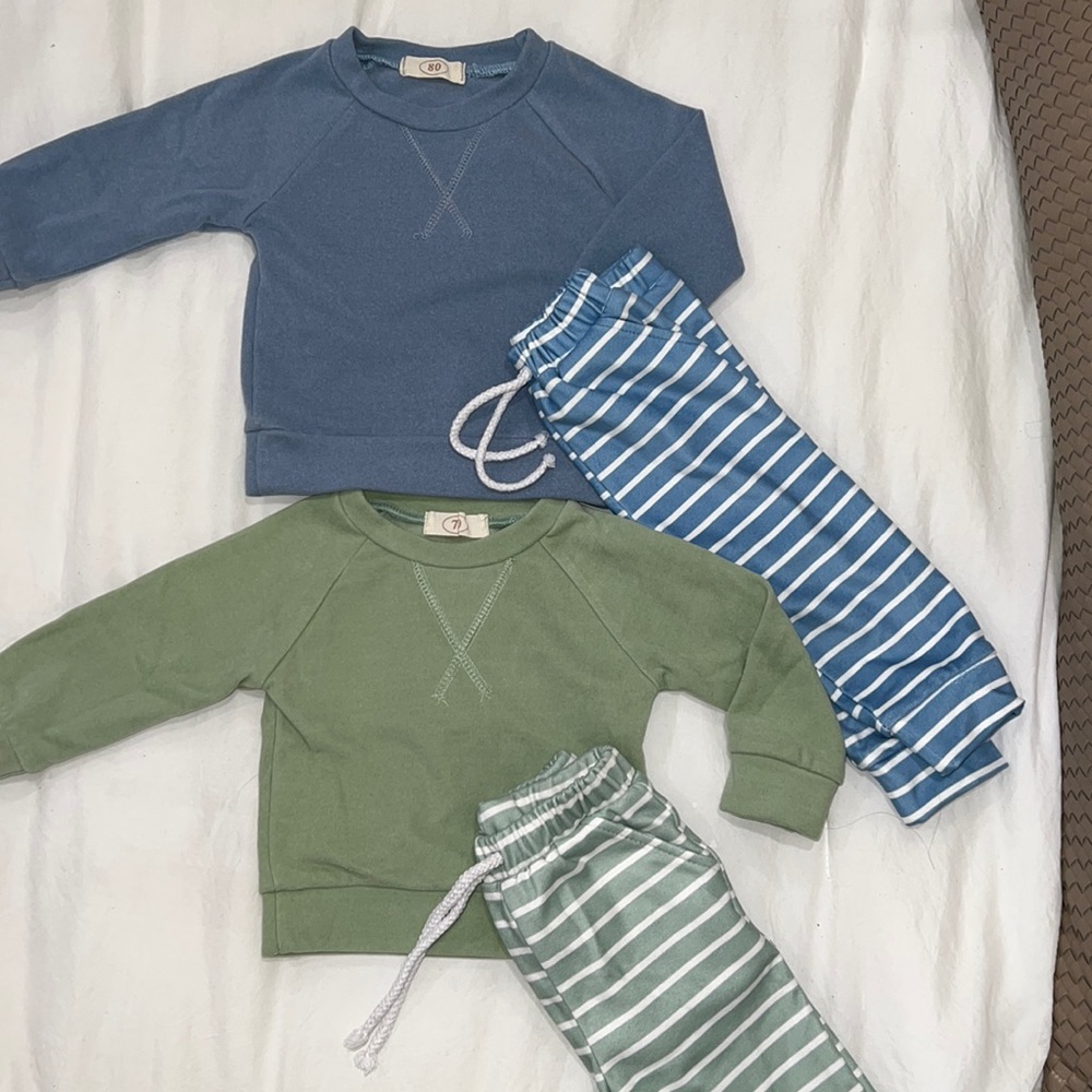 Pack of 2 long sleeve jogger sets for baby size 3-6 months